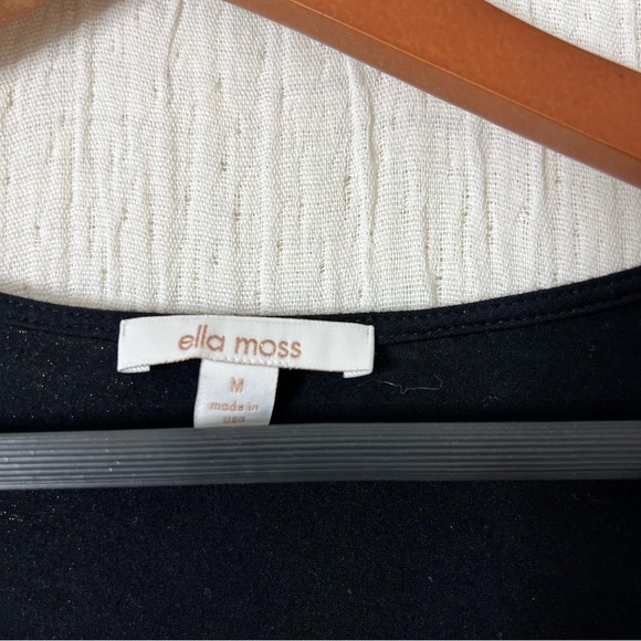 Ella moss Black Cowl neck cami draped Knit Blouse size M - Picture 5 of 7